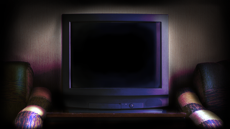a glowing tv